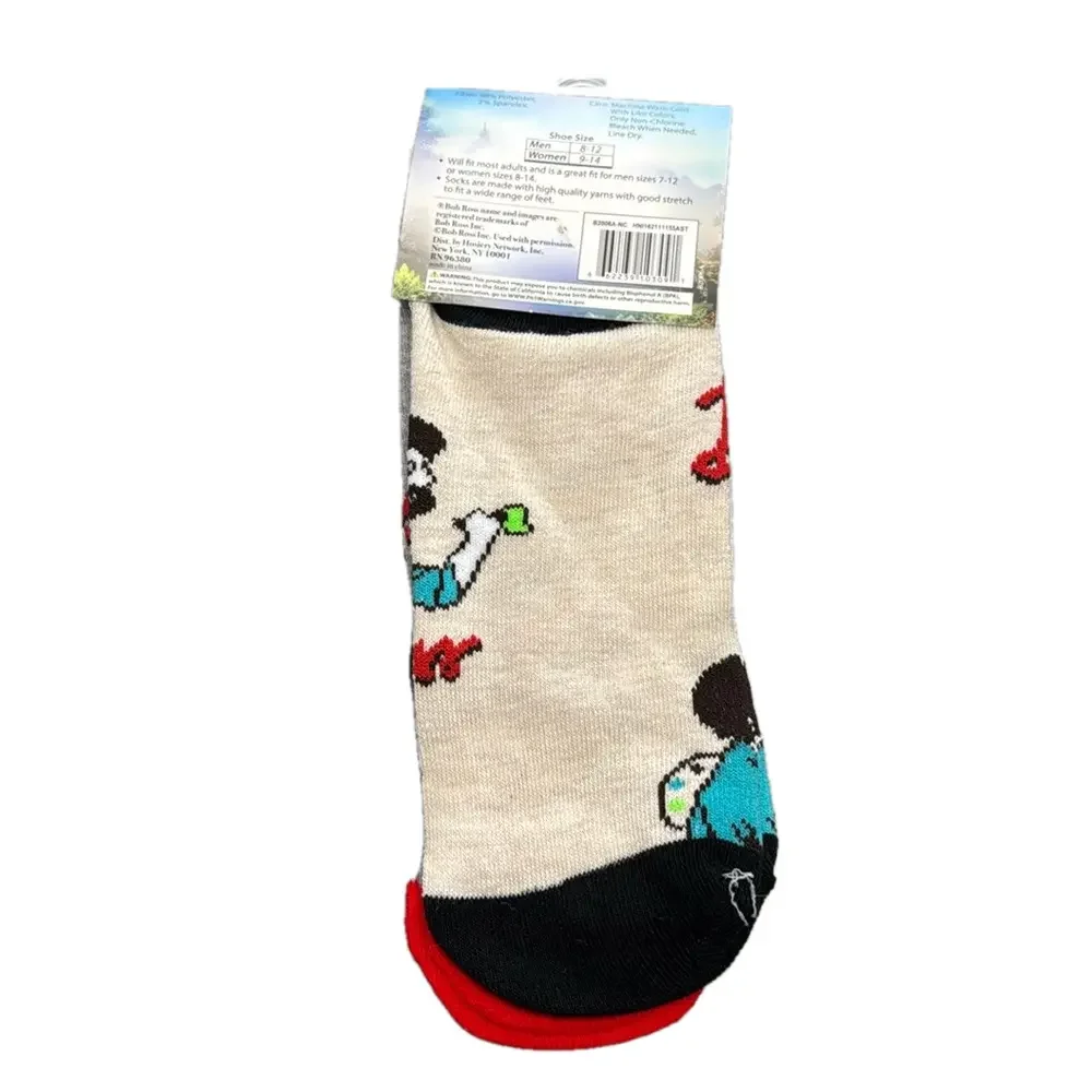 2 Pairs Bob Ross The Joy Of Painting Fuzzy Hair Novelty Socks NWT